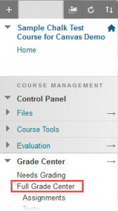 Control Panel > Full Grade Center