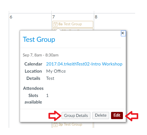 Image Showing Appointment Group Editing Dialog Box