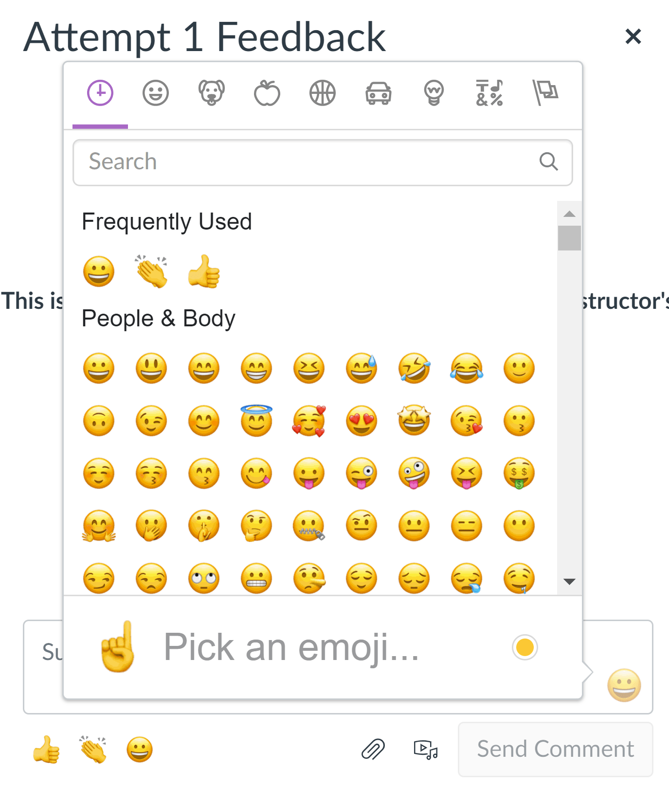 Dialog Box for Choosing Emojis