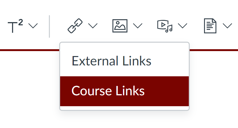 Links Drop-Down Menu with Course Links Selected